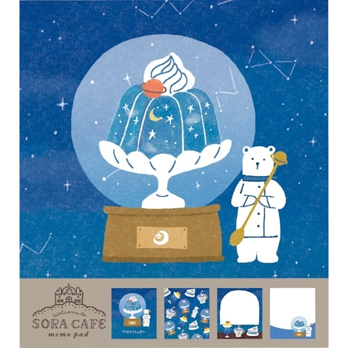 Furukawa Shiko Memo Pad Memo Pad SORACAFE 100 Sheets (Assorted 4 Patterns) Night LM260