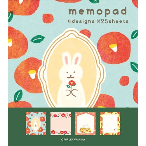Furukawa Shiko Memo Pad Memo Pad 100 Sheets (Assorted 4 Patterns) Retro Tsubaki Usa LM294