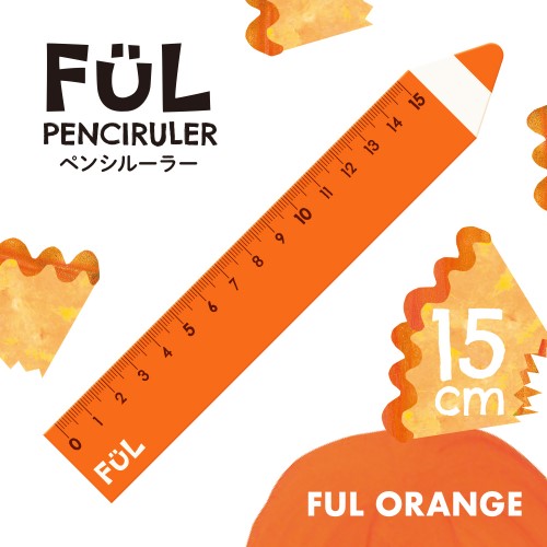 kyoei 플라스틱 아크릴 통치자 풀 연필 통치자 전체 오렌지 15cm 규모의 통치자 오렌지 F-PR-15-03
