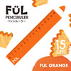 kyoei 플라스틱 아크릴 통치자 풀 연필 통치자 전체 오렌지 15cm 규모의 통치자 오렌지 F-PR-15-03