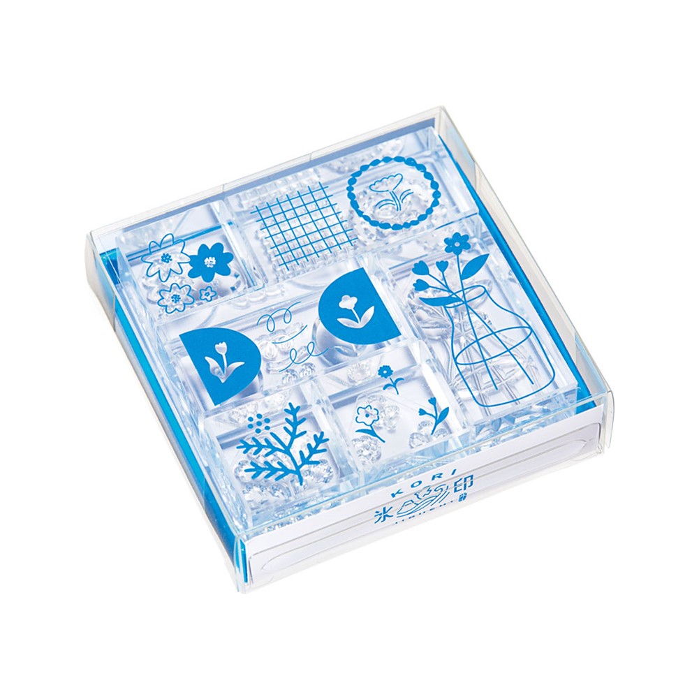 King Jim Stamp HITOTOKI KORIJIRUSHI (Ice Seal) Set of 6 Flower Set CLSS-003